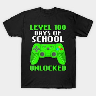 Level 100 Days Of School Completed Gaming Controller T-Shirt